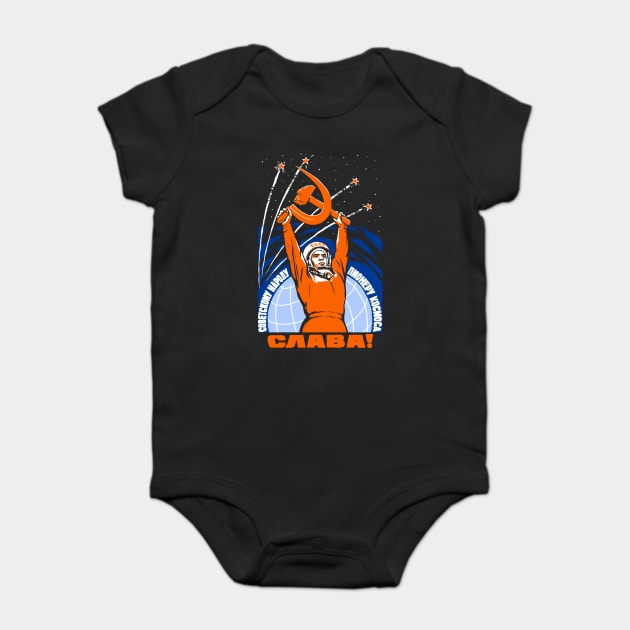 CCCP Soviet Space Poster Baby Bodysuit by dumbshirts